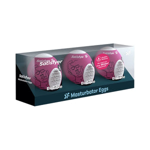 MASTURBATOR EGG PURPLE 3ER SET BUBBLE
