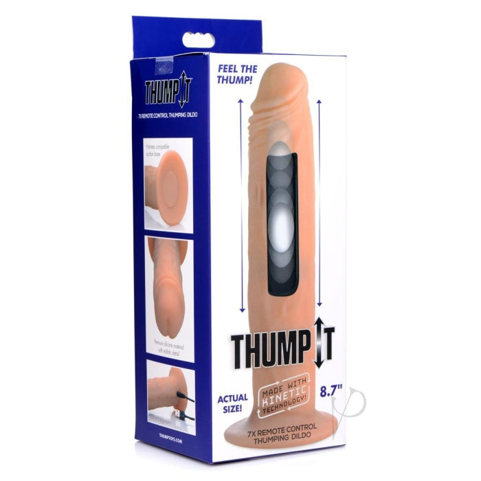 7X REMOTE CONTROL THUMPING DILDO 8.7IN