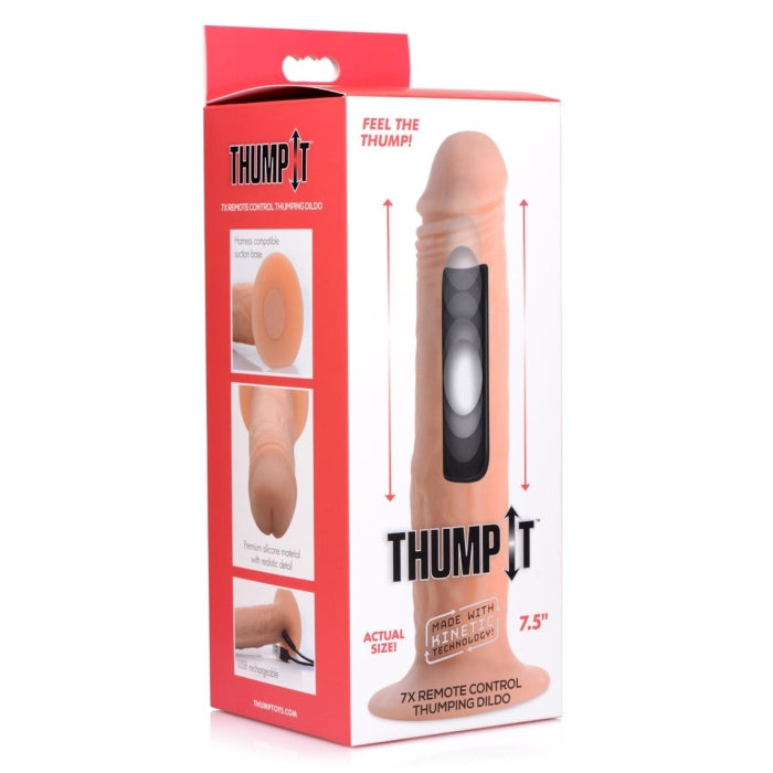 7X REMOTE CONTROL THUMPING DILDO 7.5IN