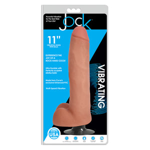 JOCK 11" VIBRATING DONG WITH BALLS - VANILLA