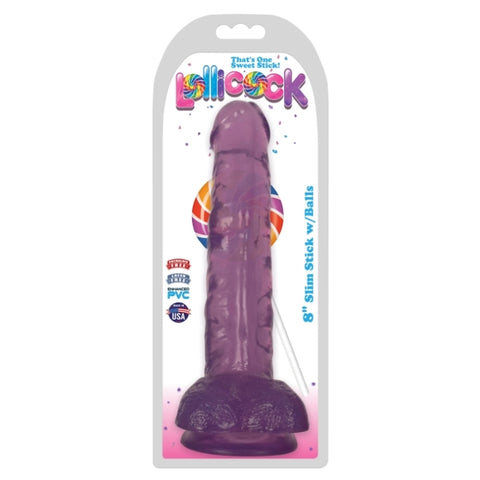 8IN SLIM STICK WITH BALLS - GRAPE ICE