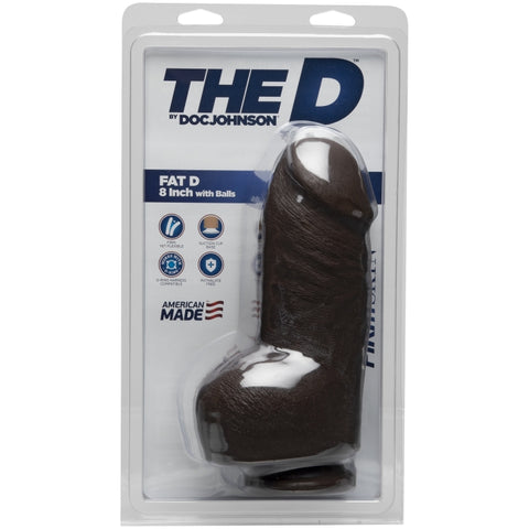 THE D - FAT D - FIRMSKYN 8" WITH BALLS - CHOCOLATE