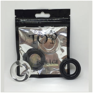 TOP COCK RING CKT35 BLACK/CLEAR 2-PAK