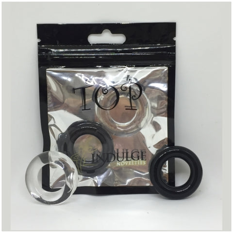 TOP COCK RING CKT35 BLACK/CLEAR 2-PAK