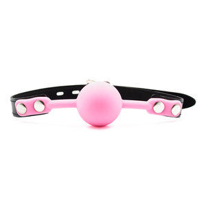 BALL GAG W/LOCK PINK/BLACK