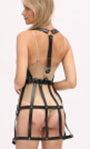 BODY HARNESS PVC/LEATHER SKIRT