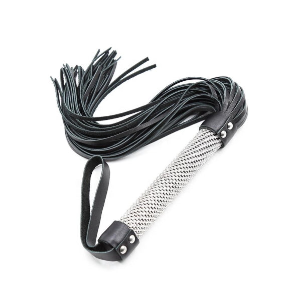 FLOGGER LEATHER SILVER HANDLE 20"/51CM
