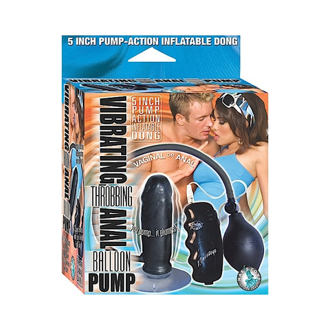 VIBRATING THROBBING ANAL BALLOON PUMP-BLACK