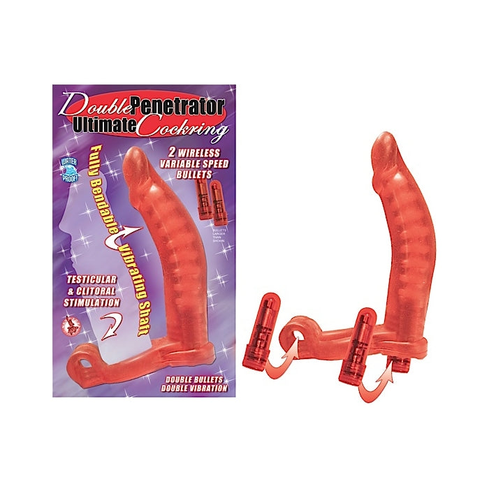 DOUBLE PENETRATOR ULTIMATE COCKRING-RED
