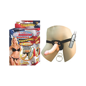 ALL AMERICAN WHOPPERS VIBRATING 8IN DONG W/UNIVERSAL HA