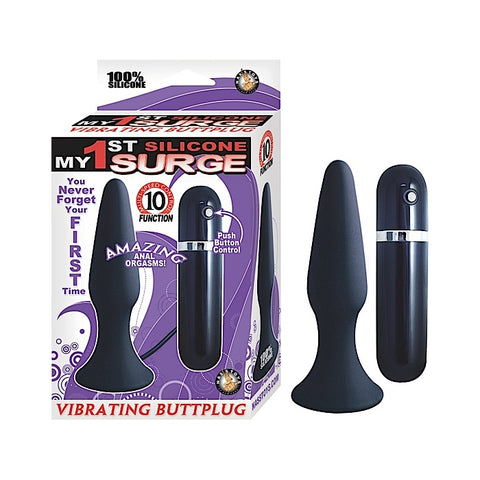 MY 1ST SILICONE SURGE VIBRATING BUTTPLUG - BLACK