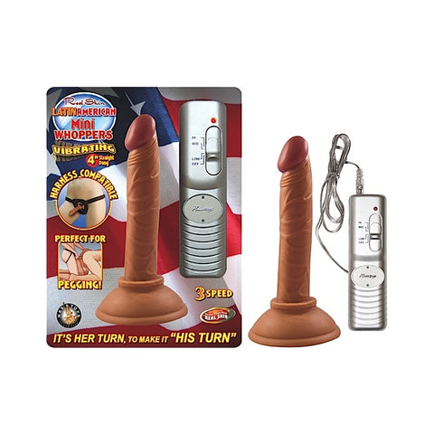 LATIN AMERICAN MINI WHOPPERS VIBRATING 4IN STRAIGHT DONG - LATIN