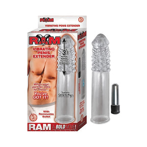RAM VIBRATING PENIS EXTENDER - CLEAR