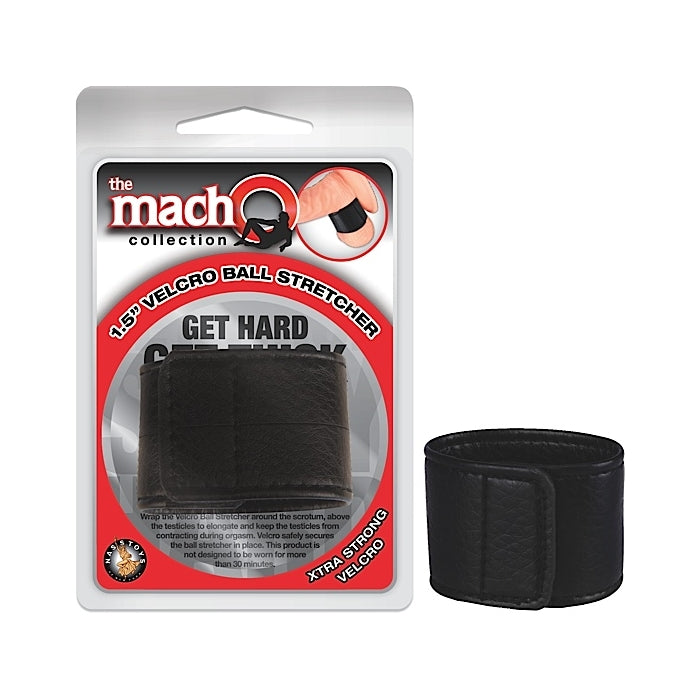 THE MACHO COLLECTION 1.5 VELCRO BALL STRETCHER-BLACK