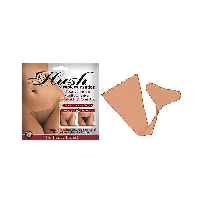 HUSH PANTIES NUDE/BLACK 2 PCS - S/M