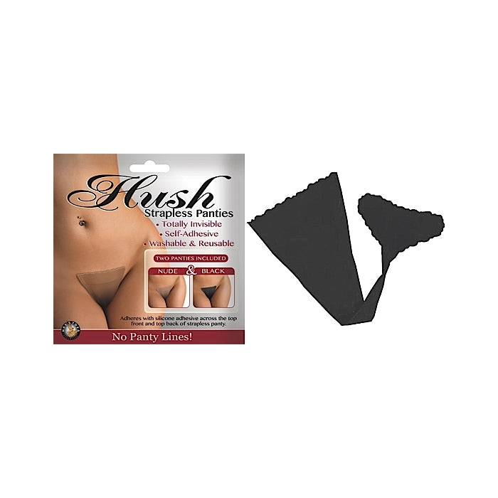 HUSH PANTIES NUDE/BLACK 2 PCS - M/L