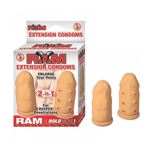 RAM - EXTENSION CONDOMS 2 PACK - FLESH