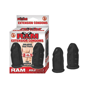 RAM - EXTENSION CONDOMS 2 PACK - BLACK