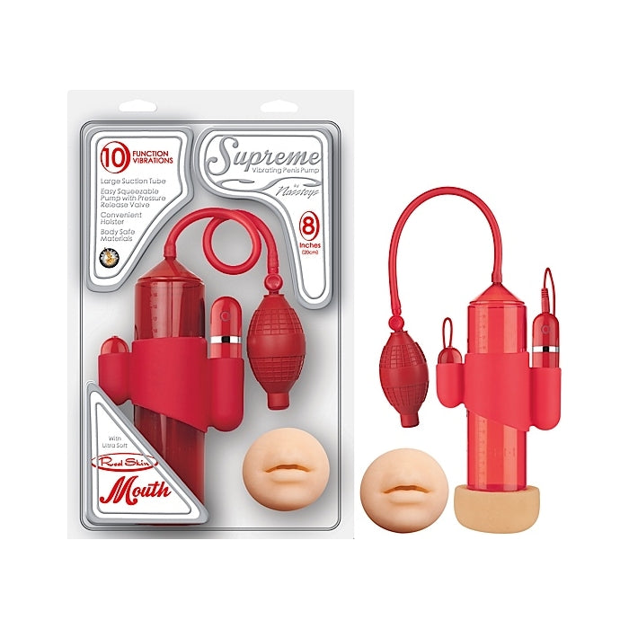 SUPREME VIBRATING PENIS PUMP MOUTH-RED