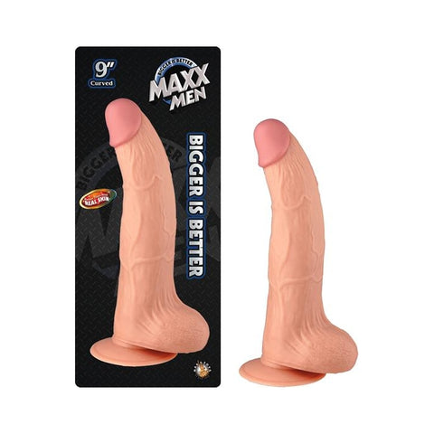 MAXX MEN 9IN CURVED DONG - FLESH