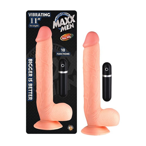 MAXX MEN VIBRATING 11IN STRAIGHT - FLESH