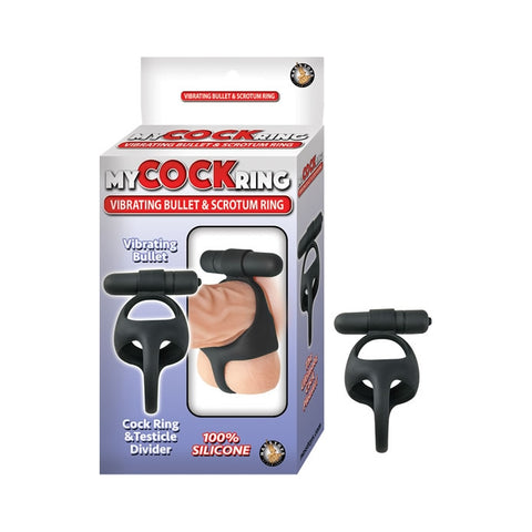 MY COCK RING VIBRATING BULLET & SCROTUM RING-BLACK