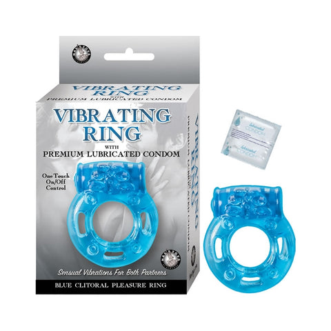 VIBRATING RING BLUE CLITORAL PLEASURE RING-BLUE