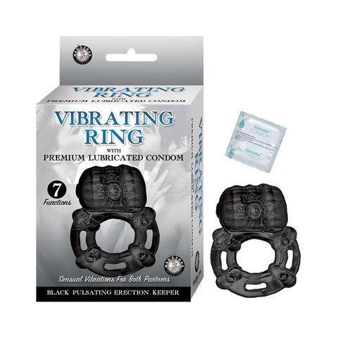 VIBRATING RING BLACK PULSATING ERECTION KEEPER-BLACK