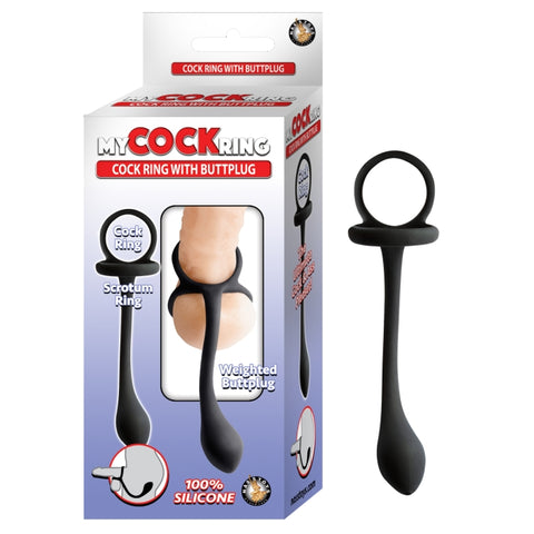 MY COCKRING COCKRING WITH BUTTPLUG-BLACK