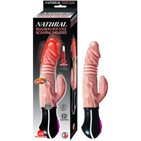 NATURAL REALSKIN HOT COCK ROTATING THRUSTER - FLESH