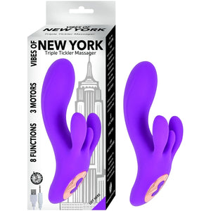 VIBES OF NEW YORK TRIPLE TICKLER MASSAGER-PURPLE