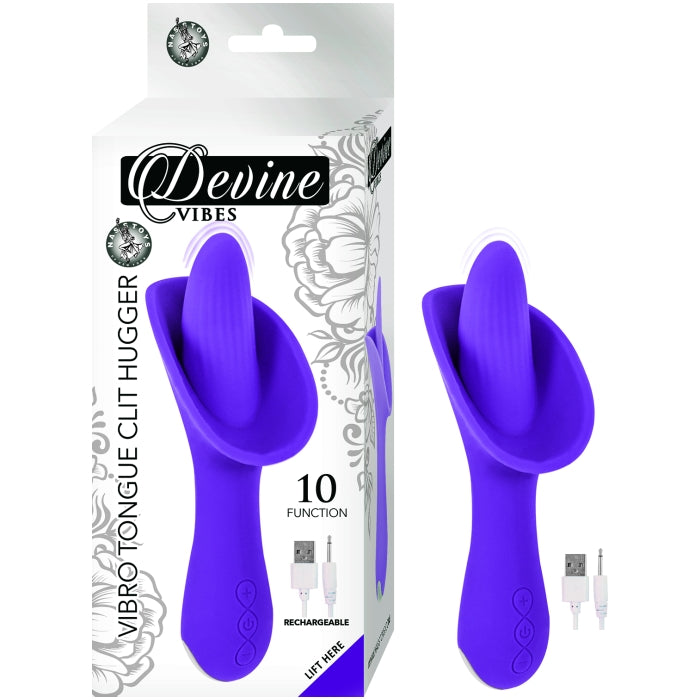 DEVINE VIBES VIBRO TONGUE CLIT HUGGER-PURPLE