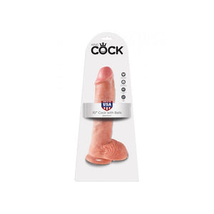 KING COCK 10IN COCK WITH BALLS - FLESH