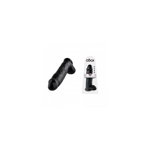 KING COCK 12IN COCK WITH BALLS - BLACK