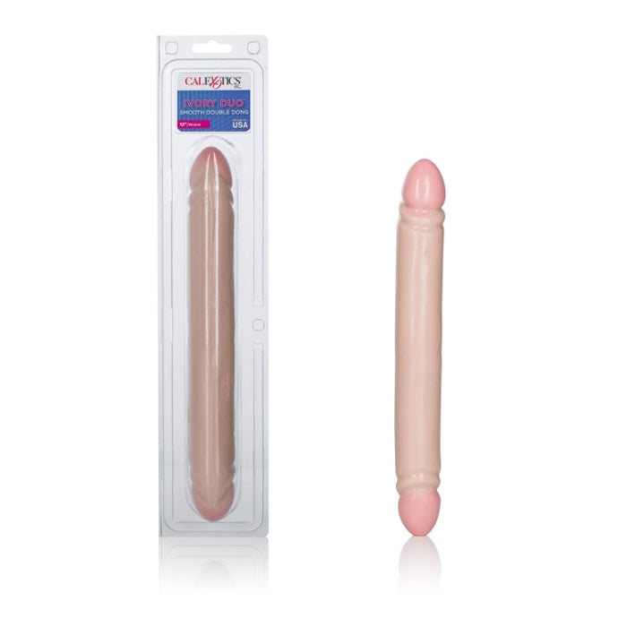 IVORY DUO 12 SMOOTH DOUBLE DONG