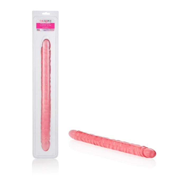 SLIM JIM DUO - VEINED SUPER SLIM DONG - RED 17.5