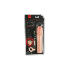 CYBERSKIN 3-IN-1 VIBRATING X-TRA COCK - FLESH