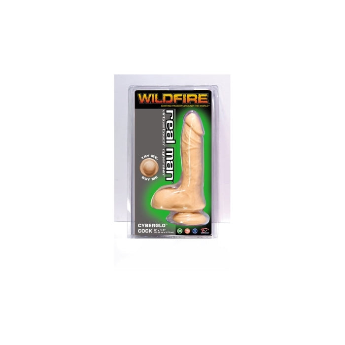 WILDFIRE REAL MAN CYBERSKIN CYBERGLO COCK 8 - FLESH
